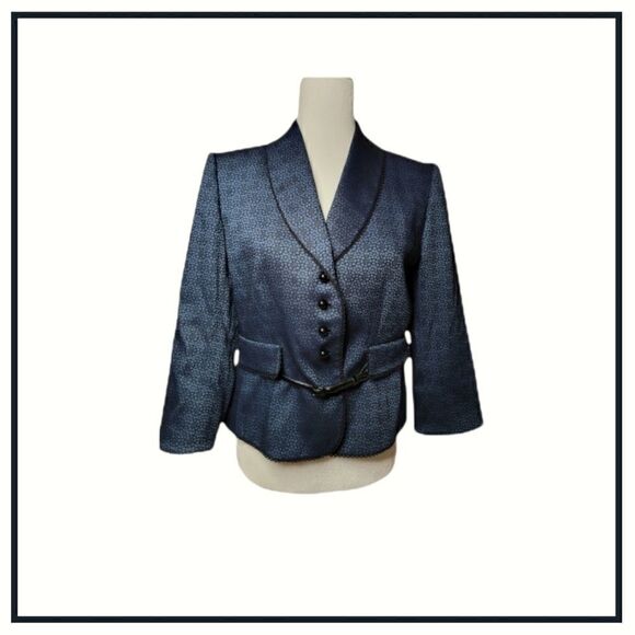 Tahari by ASL woman  blue blazer 8p - Picture 1 of 4